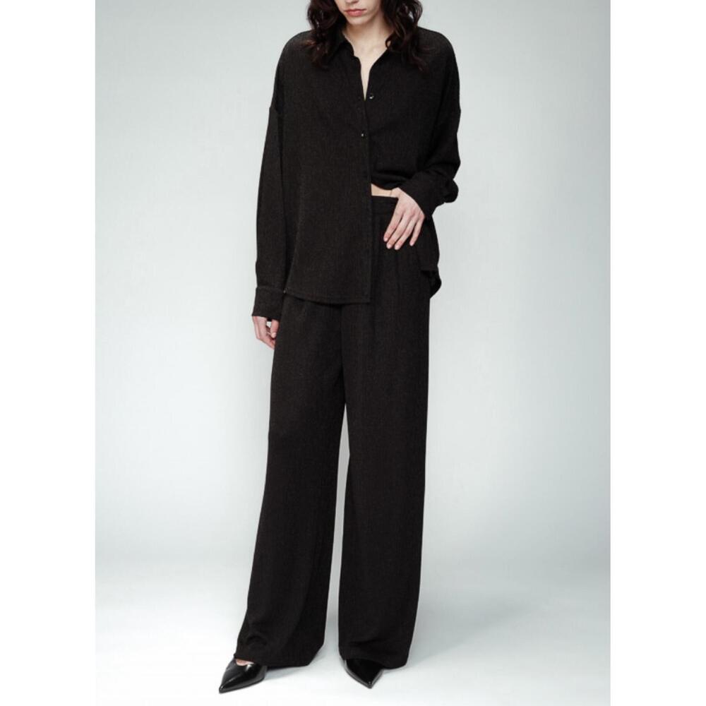 NEW GRACE & MILA opium knit lurex pant in black